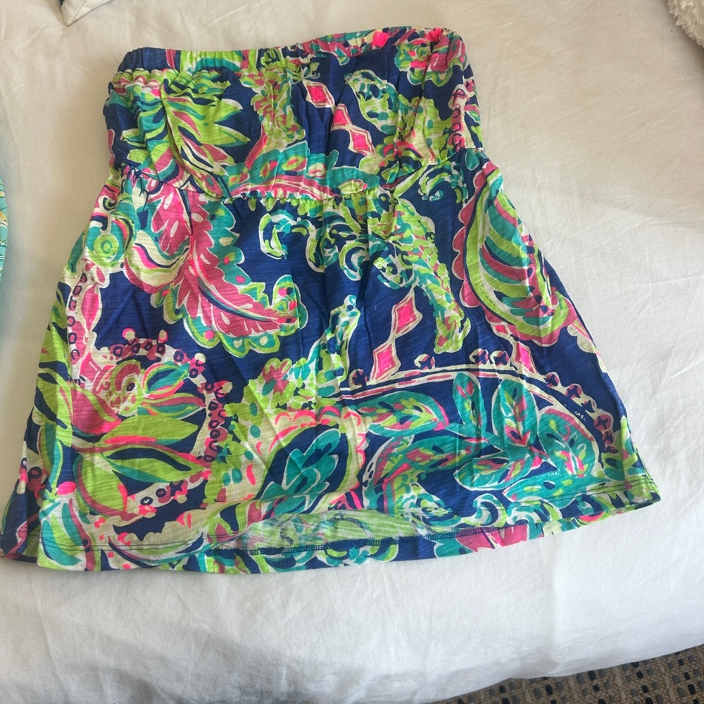 Lilly Pulitzer Blue and Pink Mini Skirt